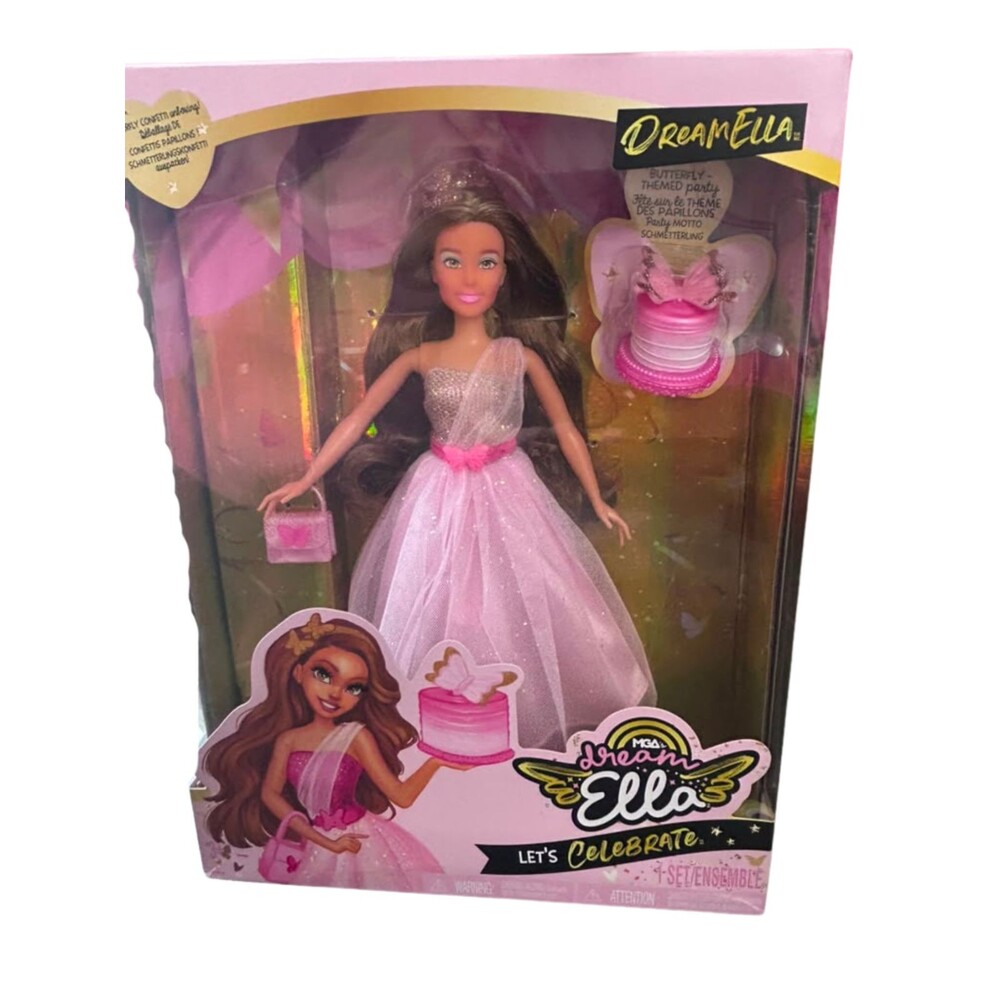 MGA's Dream Ella Let's Celebrate Doll - DreamElla, Pink & Gold Glitter Butterfly